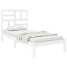 White Solid Wood Bed Frame 100x200 cm - Modern & Sturdy