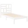 White Solid Wood Bed Frame 100x200 cm - Modern & Sturdy