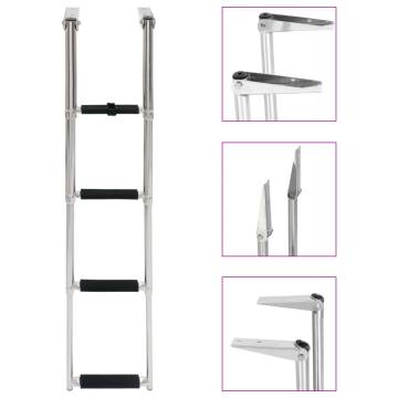 4-Step Stainless Steel Folding Boarding Ladder | HipoMarket