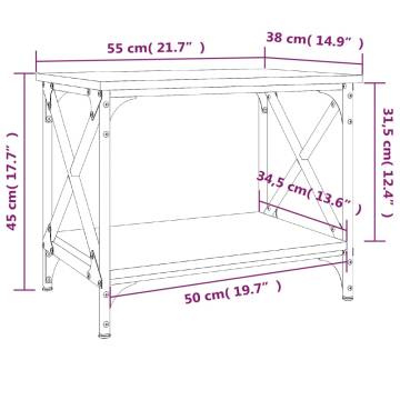 Stylish Smoked Oak Side Table - 55x38x45 cm | Hipo Market