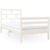 Stylish White Bed Frame 90x190 cm Single Solid Wood