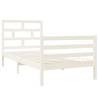 Stylish White Bed Frame 90x190 cm Single Solid Wood