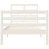 Stylish White Bed Frame 90x190 cm Single Solid Wood