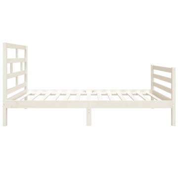 Stylish White Bed Frame 90x190 cm Single Solid Wood