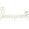 Stylish White Bed Frame 90x190 cm Single Solid Wood