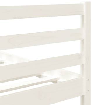 Stylish White Bed Frame 90x190 cm Single Solid Wood