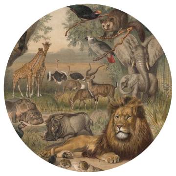 WallArt Wallpaper Circle - Animals of Africa 142.5 cm