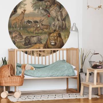 WallArt Wallpaper Circle - Animals of Africa 142.5 cm