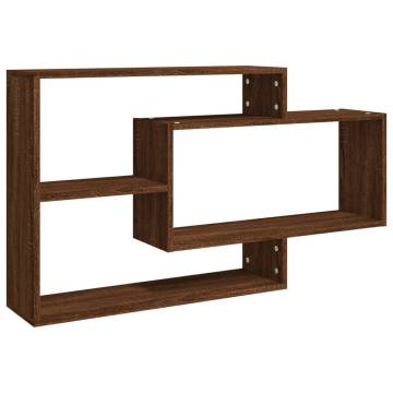 Stylish Brown Oak Wall Shelf - Maximize Storage Space