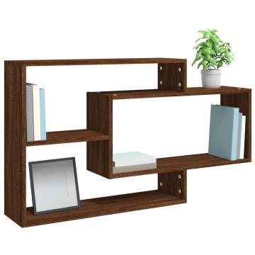 Stylish Brown Oak Wall Shelf - Maximize Storage Space