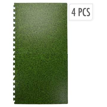 XQ Max Grass Print Floor Mat Tiles Set - 4 pcs Green