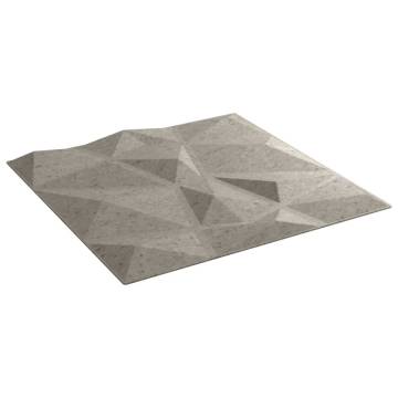 Concrete Grey Wall Panels 24 pcs - 50x50 cm XPS Diamond