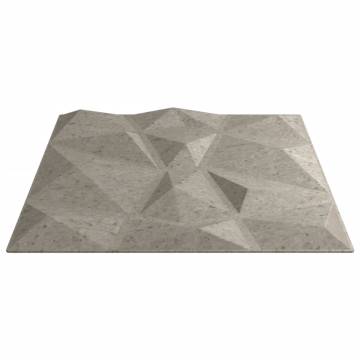 Concrete Grey Wall Panels 24 pcs - 50x50 cm XPS Diamond