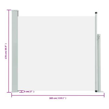 Patio Retractable Side Awning 170x300 cm Cream | Hipo Market