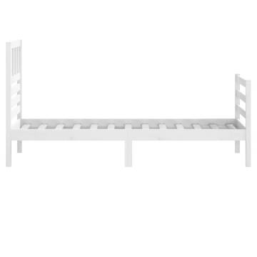 White Solid Wood Bed Frame 90x200 cm | Hipomarket