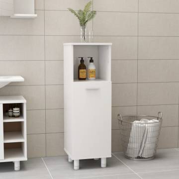 High Gloss White Bathroom Cabinet – 30x30x95 cm | HipoMarket