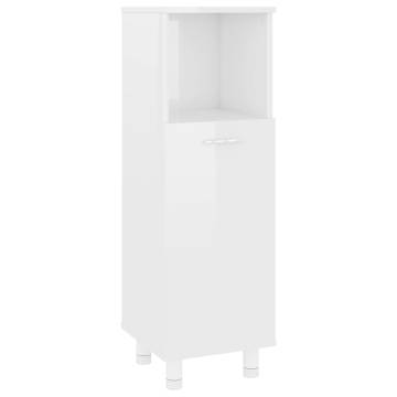 High Gloss White Bathroom Cabinet – 30x30x95 cm | HipoMarket