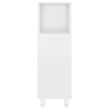 High Gloss White Bathroom Cabinet – 30x30x95 cm | HipoMarket