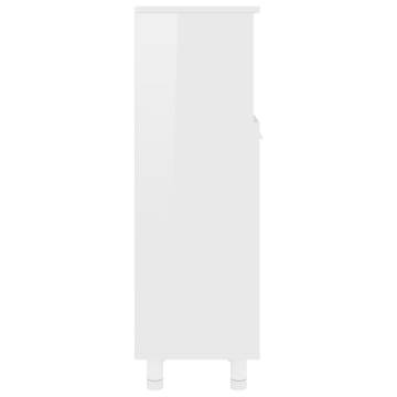 High Gloss White Bathroom Cabinet – 30x30x95 cm | HipoMarket