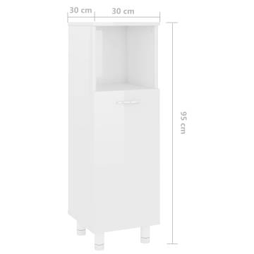 High Gloss White Bathroom Cabinet – 30x30x95 cm | HipoMarket