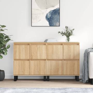 2 PCS Sonoma Oak Sideboards - Elegant Storage Solution