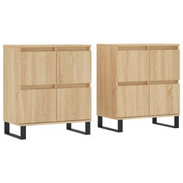 2 PCS Sonoma Oak Sideboards - Elegant Storage Solution