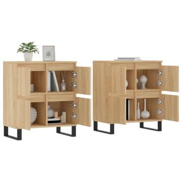 2 PCS Sonoma Oak Sideboards - Elegant Storage Solution