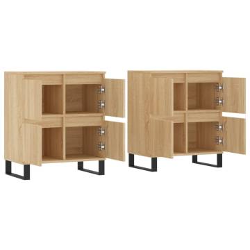 2 PCS Sonoma Oak Sideboards - Elegant Storage Solution