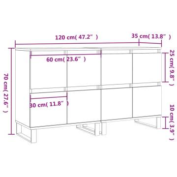 2 PCS Sonoma Oak Sideboards - Elegant Storage Solution