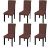 Straight Stretchable Chair Cover 6 pcs Brown Colour brown Quantity in Package 6 