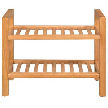 Shoe Rack with 2 Shelves - Solid Oak Wood | HipoMarket