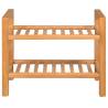 Shoe Rack with 2 Shelves - Solid Oak Wood | HipoMarket