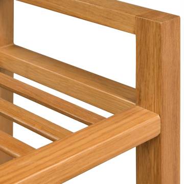 Shoe Rack with 2 Shelves - Solid Oak Wood | HipoMarket