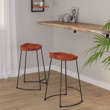 Gavin Bar Stools - 2 pcs Solid Mango Wood | Hipomarket