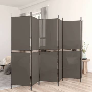 6-Panel Room Divider Anthracite 300x200 cm - HipoMarket