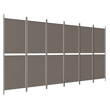 6-Panel Room Divider Anthracite 300x200 cm - HipoMarket