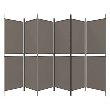 6-Panel Room Divider Anthracite 300x200 cm - HipoMarket