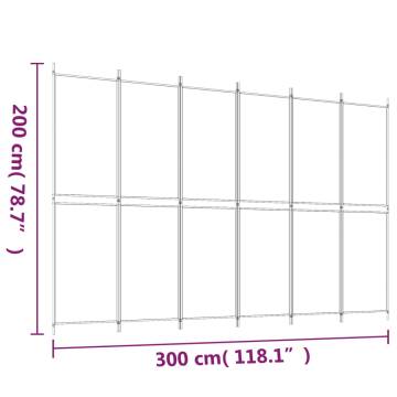 6-Panel Room Divider Anthracite 300x200 cm - HipoMarket