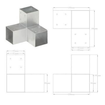 Post Connector Y Shape Galvanised Metal 91x91 mm - Durable & Reliable