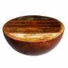 Coffee Table Bowl-shaped with Steel Base Solid Reclaimed Wood Colour brown Size 60 x 28 cm Quantity in Package 1 