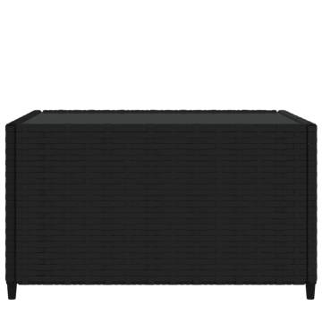 Square Garden Coffee Table Black - 50x50x30 cm Poly Rattan