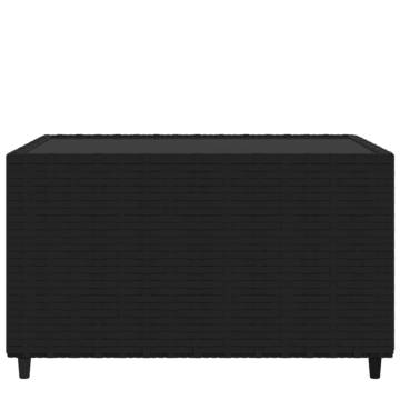 Square Garden Coffee Table Black - 50x50x30 cm Poly Rattan