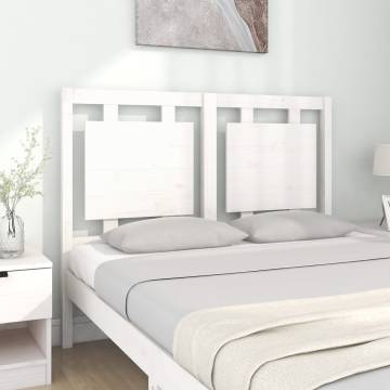 White Bed Headboard - Solid Pine Wood | 125.5x4x100 cm