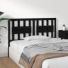 Stylish Black Bed Headboard - Solid Wood Pine 125.5x4x100 cm