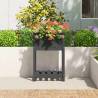 Planter with Shelf Grey - Solid Pine Wood 54x34.5x81 cm