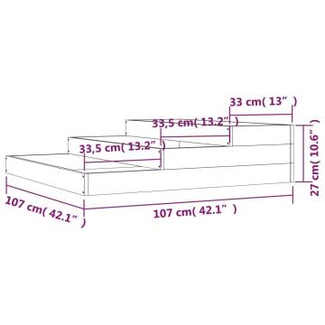 Planter Grey 107x107x27 cm - Solid Pine Wood | HipoMarket UK