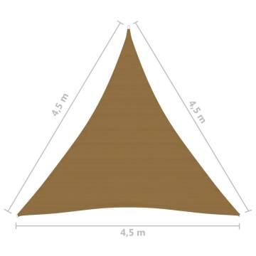 Taupe Sunshade Sail 160 g/m² - 4.5x4.5m HDPE Shelter