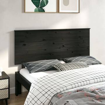 Black Solid Wood Pine Bed Headboard | Stylish & Rustic Design