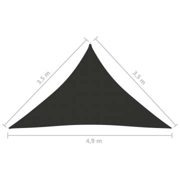 Sunshade Sail Oxford Fabric - 3.5x3.5x4.9m Anthracite