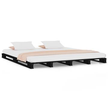 Pallet Bed Black 160x200 cm | Solid Wood Pine - Hipomarket